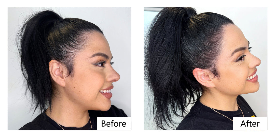 Lemooree Haarfaser-Applikator + Haaraufbaufasern 28 Gramm, Sprühapplikator-Pumpenset