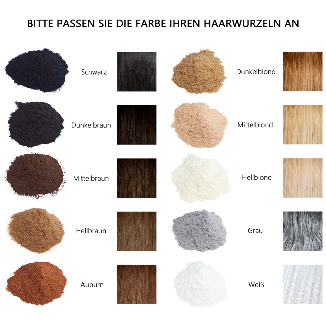 Bitte stimmen Sie die Farbe Ihrer Haarwurzeln ab